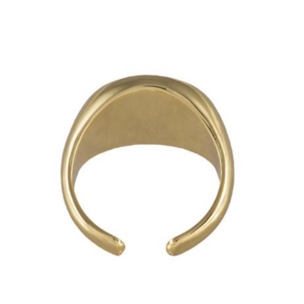 Wanderlust + Co 🌙 18K Gold Over S925, Adjustable “Orbit Signet” Ring - Picture 6 of 9